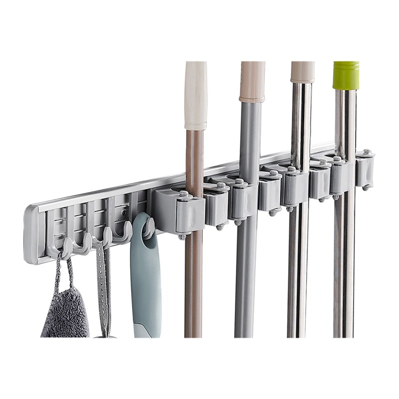 Mop Holder With Hooks Broom Holder Drilling & Nail-free Wall