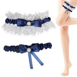 Premium Braut Strumpfband in Blau für Hochzeit, Braut Geschenk - Wedding Garters