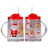 Gem Imports Kids Christmas Plastic Drinking Cups With Handle Lid