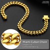 Gold Cuban Link Chain Bracelet for Men 5mm Wide, 9.0