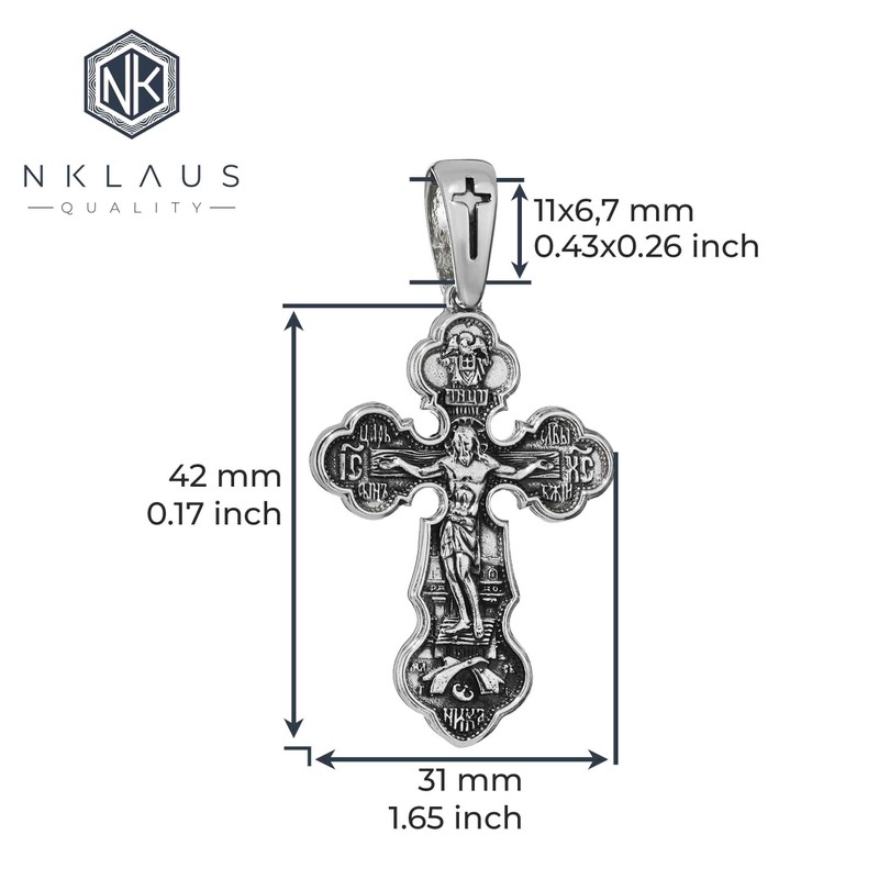 NKlaus Exquisite Necklace Pendant 925 Silver Crucifix 42 x 31