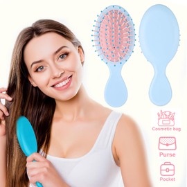 12 Pack Mini Wet Hair Brush Bulk for Travel, Detangling Brush Soft Bristles Wet Dry Hair Brush Kids Small Hair Combs, Travel Brushes for Women Girls Gifts, Multicolor