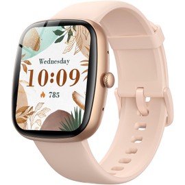 Parsonver Smart Watch for iOS and Android Phones(Answer/Make Calls), HD Screen Watches for Women, IP68 Waterproof Fitness Tracker Watch with Heart Rate Sleep Monitor, Steps Calories Counter, Rose Gold