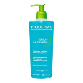 BIODERMA, Sébium Gel Moussant, Limpiador Facial Menos Imperfecciones, Skincare Piel Grasa, Suave y sin Resecar, 500ML