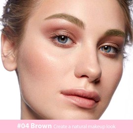 1 Pcs Brown Magic Microblading Eyebrow Contouring Pen Brow Pencil, 2-in-1 Eyebrow Pencil with Brow Brush, Single-ended Eyebrow Brush, Hair Like Strokes, Natural Looking Eye Brow for Women, 04