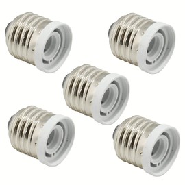 (5-pack) ABI Light Bulb Socket Reducer Stadard US Medium Base E26 to Candelabra E12 Adapter