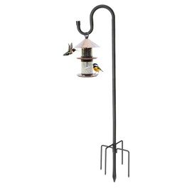 COCONUT 78" Shepherds Hooks for Outdoor, Bird Feeder Pole with 5 Prong Base, Adjustable Shepherds Hook for Hummingbird Feeder, Lightweight Plant,Wind Chime, Lantern, (1 Pack)
