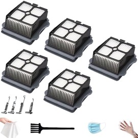 Vacuum Filter Replacement Compatible with Tineco iFloor 3, Floor ONE S3 & S5, Floor ONE S5 Pro Cordless Vacuum Cleaner, 5 Pack Replacement Filters,1 Clean Brush