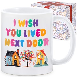 Funny Friendship Gifts for Women Bestie Gift for BFF, Friend, Coworkers, Work Besties - Birthday, Christmas, Office Home Use - I Wish You Lived Next Door-11oz Mug