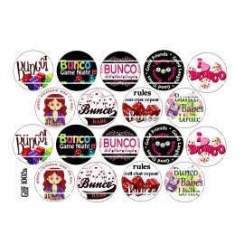 HHTDesigns Bottle Cap Images (25mm) 1" ~ Precut ~ Bunco Inspired (18) USA seller - Lot of 100 images 1"