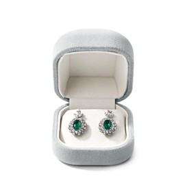Woodten Velvet Jewelry Gift Box for Earrings Small Grey Velvet Jewelry Earrings Gift Box