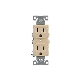 Eaton BR15V 15-Amp 125-volt Commercial Grade Straight Blade Duplex Receptacle, Ivory