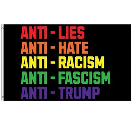 Double Sided Anti-lies Anti-hate Anti-racism Anti-fascism Flag 3 Ply 3x5 Feet Patriotic Flags for Outdoor