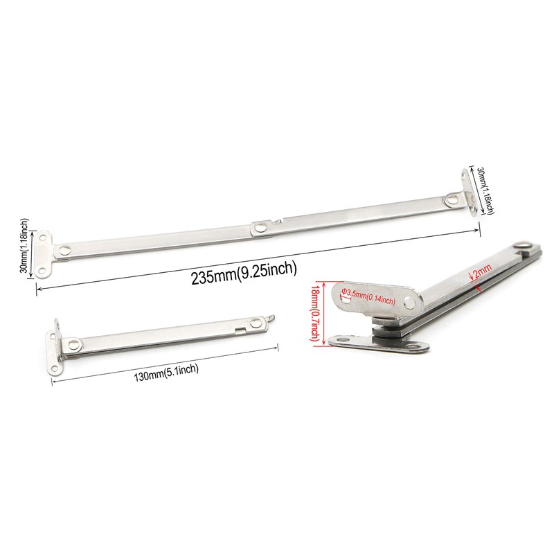 Pxyelec 4 pcs Support Stay Hinges, Furniture Cupboard Hinges, Stainless