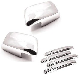 Ghxsport Combo Chrome Full Mirror Covers+Chrome Door Handle for 2005-2017 Nissan Frontier