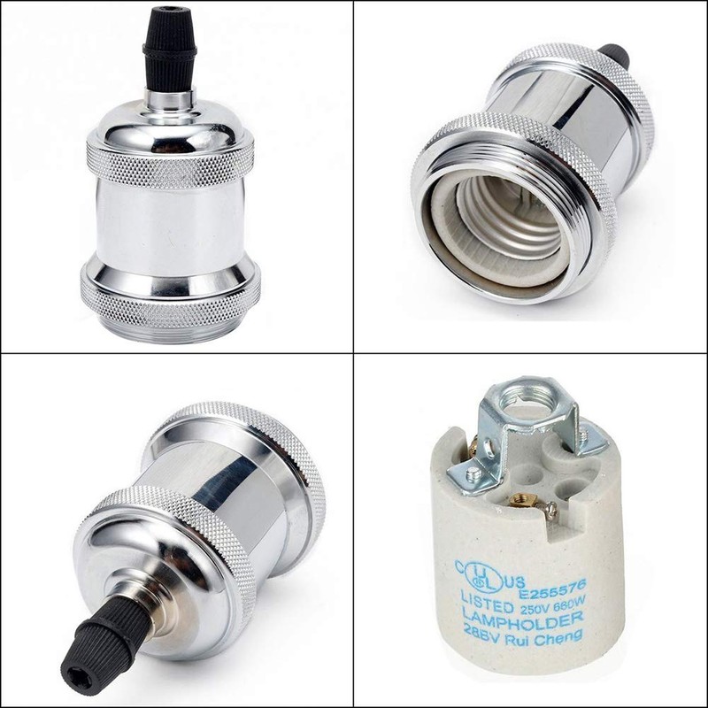 Wuudi 6 x Vintage Edison E27 Socket Ceiling Socket Pendant