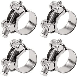 T-Bolt Hose Clamps, Adjust Tube Clamps 23-25mm 304 Stainless Steel Heavy Duty Pipe Tube Clamps (4 Pcs)