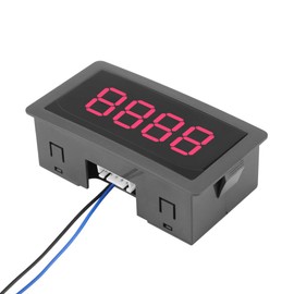 Hilitand DC 8-24V Digit Counter, 4 Digit LED Digital Display 0-9 Up/Down Plus/Minus Panel Counter Meter with Cable (Red)
