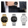 NIBOSI butterfly snap solid steel belt men's watch waterproof coating