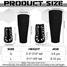 3 Pairs Soccer Shin Guards and Sleeves for Kids, Protective Soccer Shin Pads and Long Soccer Sleeves for 4-6 Years Old Children Toddle Girls Lightweight Soccer Equipment