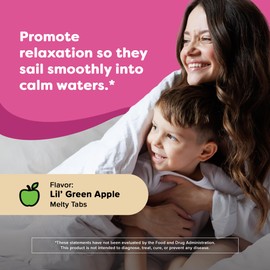 Renzo's Captain Calm, Kids Magnesium Supplement with L-theanine, Dissolvable Kids Vitamins for Relaxation and Mood Support, Sugar-Free Calming Supplement, 60 Green Apple Flavored Melty Tabs
