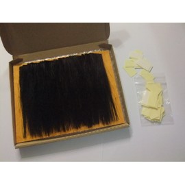36 bundles of M tulle cure (about 2.5cm wide) black color + 40 pieces of hypoallergenic stickers included (extra included) cover the M-shaped thin hair area and increase volume, just stick the