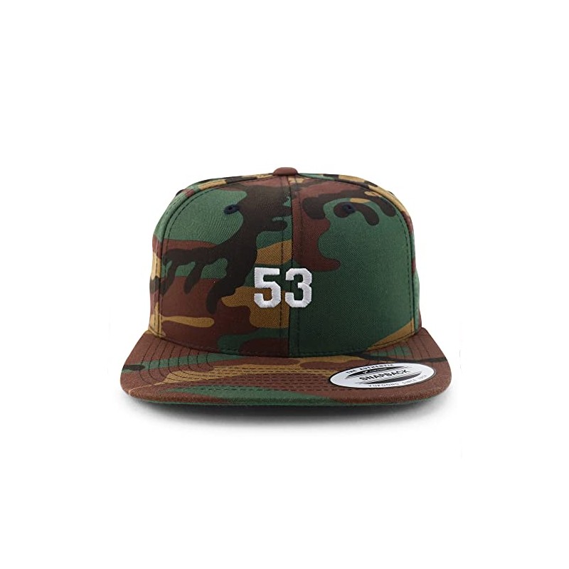 Trendy Apparel Shop Small Number 53 Embroidered Flatbill Snapback -