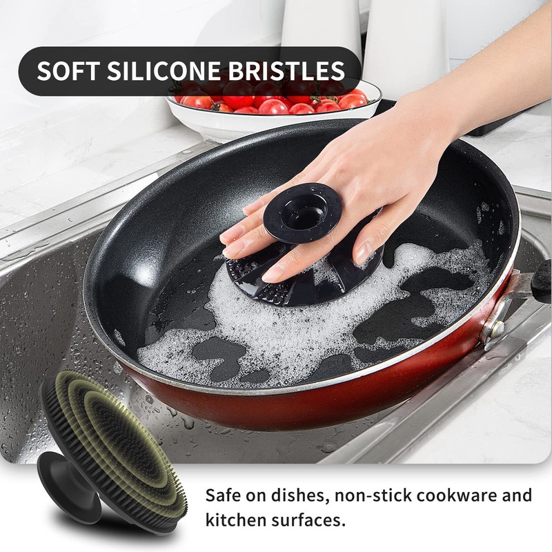 Silicone Sponge, BEAUTAIL Non-Scratch Scrub Sponges for Washing Dishes, Kitchen