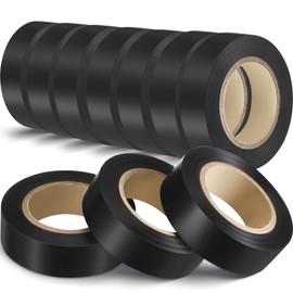 Frienda 10 Pack Black Electrical Tape 3/4 in x 66ft Waterproof High Temperature Resistance Electric and Wire Tape Under 600v Home Outdoor Multipurpose Insulating Wire Wrapping