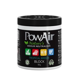 PowAir Block Natural Odour Neutraliser - Tropical Breeze 170g - Odour Control For Small Rooms and Areas - Natural Formulation