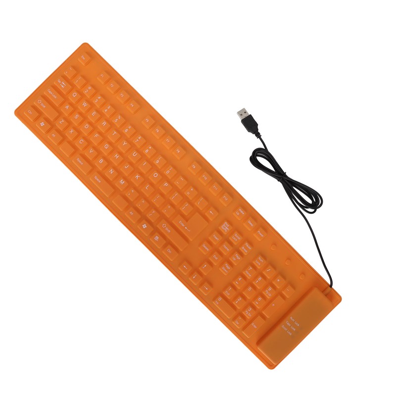Foldable Silicone Keyboard 108 Keys Silicone Foldable USB Wired Waterproof