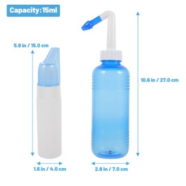NOLITOY Nasal Irrigation Bottle Nose Rinse Wash for Daily Use Professional Saltwater Nose Cleaning Tool Soft Insert for Adults Kids