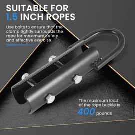 Kopinma Climbing Rope Clamp,Rope Climb Workout Rig Attachment Hook for 1.5 Inch Rope Clasp Fitness Equipment Strength Training