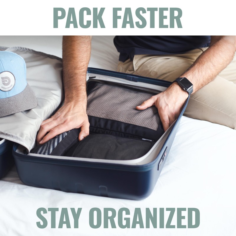 Aerotrunk Compression Packing Cubes for Suitcases - Double Zipper Compression