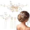 MELLIEX 4 Pieces Hair Accessories Wedding Crystal Beads Bridal Hair