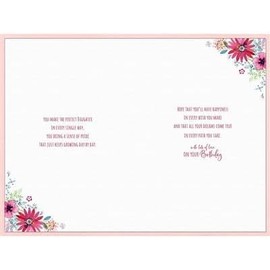 Carte Blanche Lovely Daughter 30th Milestone Birthday Card - Age 30 - Flowers and Butterflies with Foil and Embossed Details