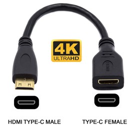 cablecc Cable de extensión mini HDMI tipo C hembra a mini HDMI macho para cámara HDTV 4K 1080P 15cm