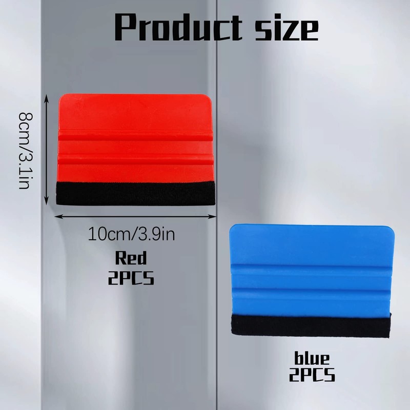 4 PCS Plastic Squeegee with Felt Edge Vinyl Wrap Squeegee