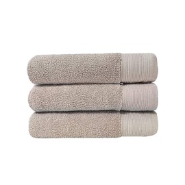 SONGWOL Hotel Collection Premium Large Face Towels (Set of 3) | 20 X 40 inch, 470 GSM | Absorbent Combed Cotton Fabric | Cross Hemmed | Made in Korea (Brown)