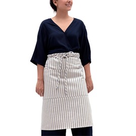 MEEMA Chef Bistro Aprons for Women With Pockets, Utility Loop & Long Straps | Upcycled & Washable Cotton Fabric | Waitress, Waiter & Server Half Cooking Aprons for Men | Baking, Grilling & Crafting