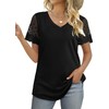 OFEEFAN Lace Tops for Women Trendy 2024 Spring Short Sleeve