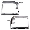 G-PLUS Grille Headlight Door Bezel Chrome Set Pair Compatible with