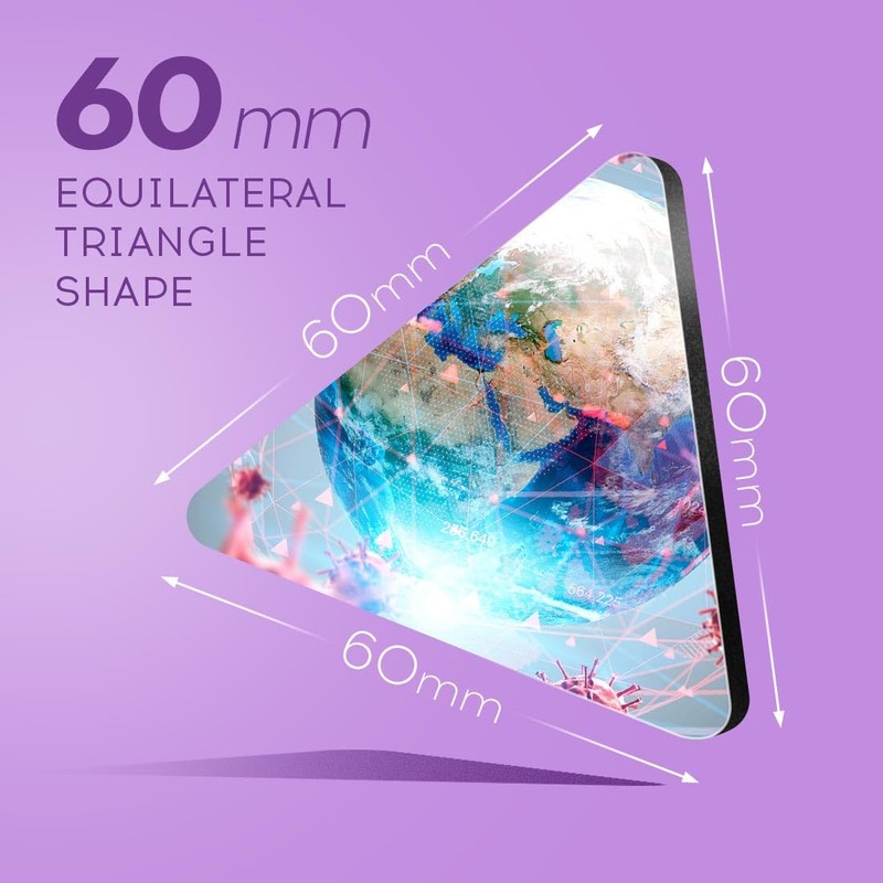 1x Triangle MDF Magnet 6cm - World Globe Map Pandemic