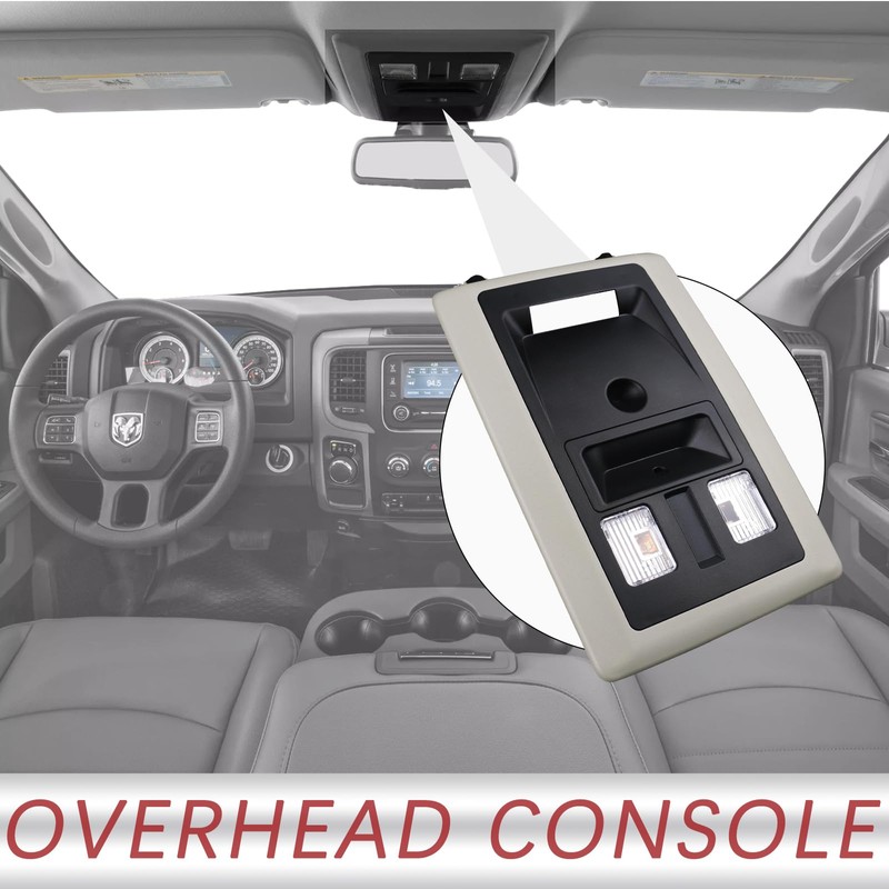 TQPONLY Overhead Console LED Dome Light W/Homelink Compatible with Dodge