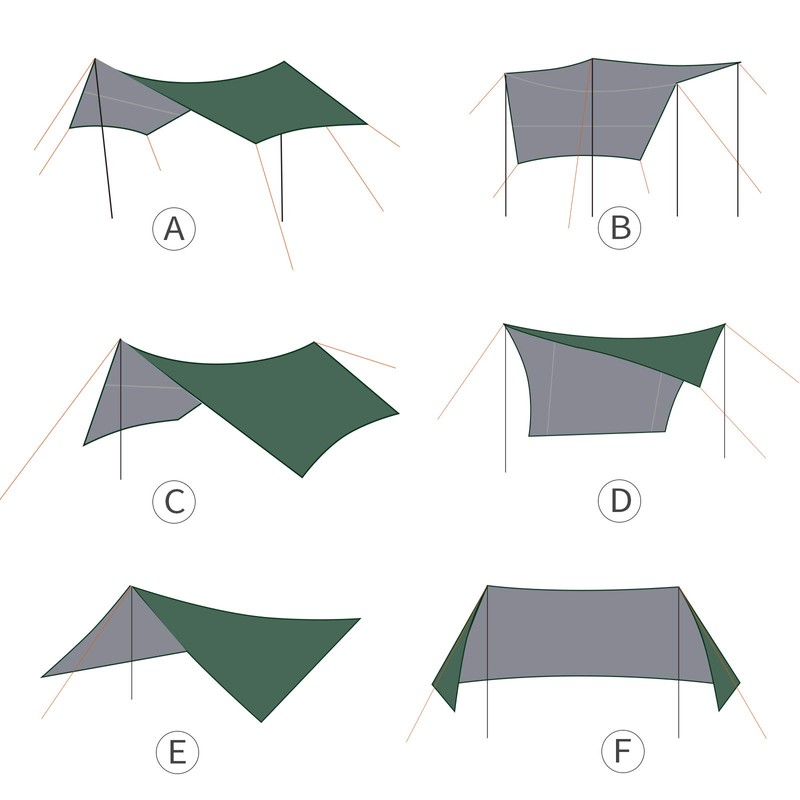 Unigear Hexagon Hammock Rain Fly,15x14FT/12x10FT Multifunctional Waterproof Camping Tarp,Lightweight and