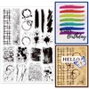 GLOBLELAND Stains Background Clear Stamps for DIY Scrapbooking Painting Brushes
