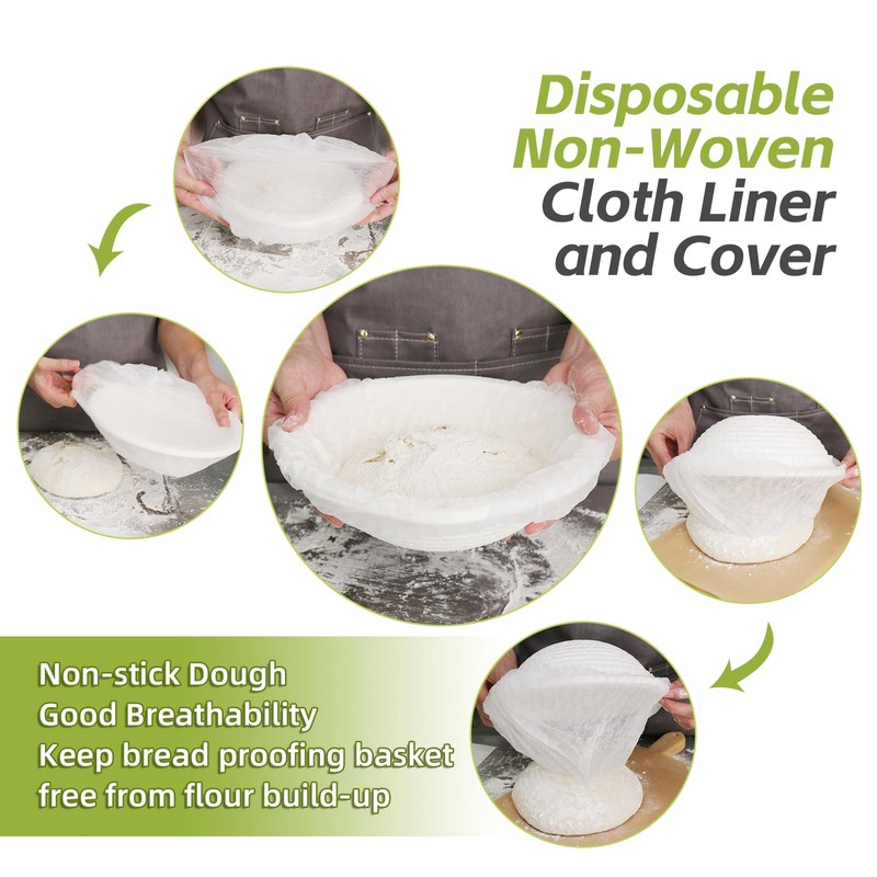 6pcs Round and Oval Pulp Bread Proofing Basket Sourdough Banneton