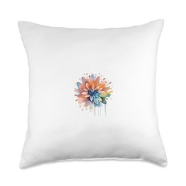 Blooming Harmony Vibrant Essence: A Blossom of Life's Colors Throw Pillow, 18x18, Multicolor