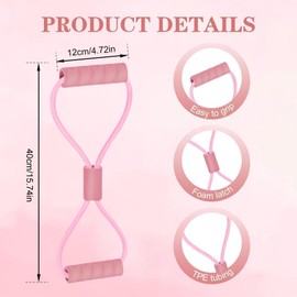 3PCS Resistance Band with Handles, Resistance Bands with Handle,Figure 8 Resistance Band, Yoga Gym Fitness Pulling Rope 8 Word Elastic for Arm and Shoulder Stretch Strength Training