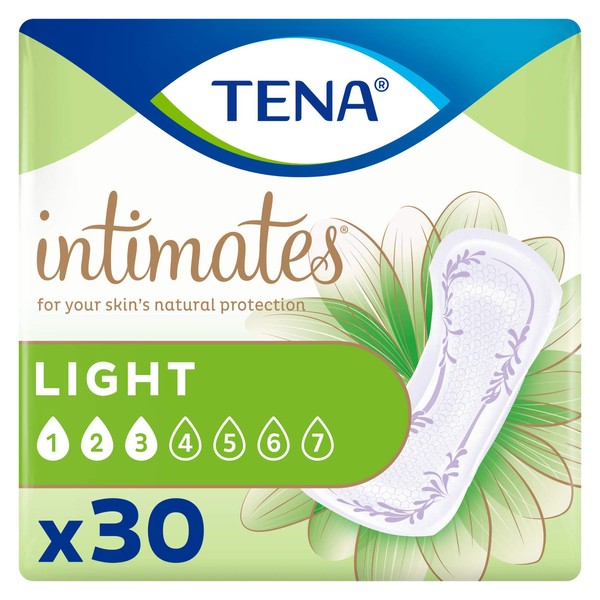 Tena Intimates Ultra Thin Light Incontinence/Bladder Control Pads for Women, Regular Length, 30 Count